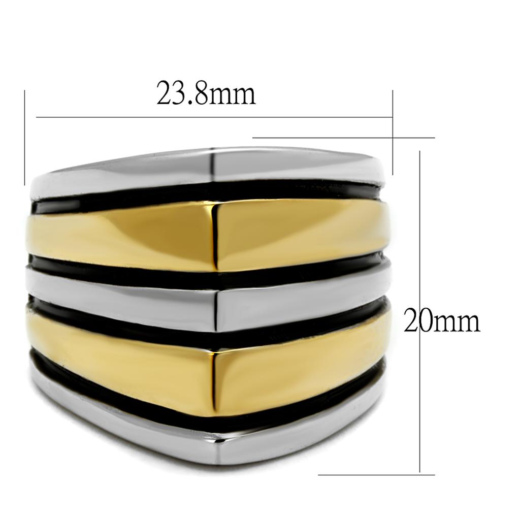 TK2367 - Two-Tone IP Gold (Ion Plating) Stainless Steel Ring with