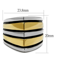 TK2367 - Two-Tone IP Gold (Ion Plating) Stainless Steel Ring with