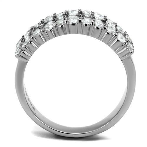 TK2866 - High polished (no plating) Stainless Steel Ring with AAA