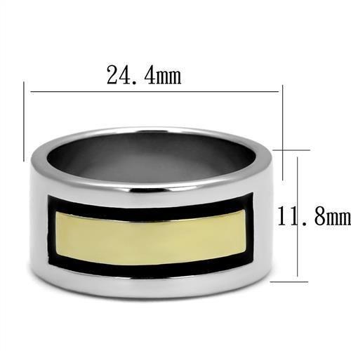 TK3008 - Two-Tone IP Gold (Ion Plating) Stainless Steel Ring with