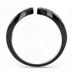 TK3056 - IP Black(Ion Plating) Stainless Steel Ring with Top Grade