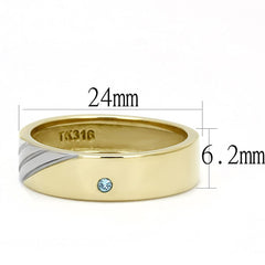 TK3267 - Two-Tone IP Gold (Ion Plating) Stainless Steel Ring with Top