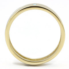 TK3267 - Two-Tone IP Gold (Ion Plating) Stainless Steel Ring with Top