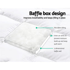 Giselle Queen Mattress Topper Pillowtop 1000GSM Microfibre Filling - Horizon Bliss