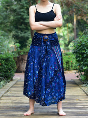 Bohotusk Blue Peacock Long Skirt With Coconut Buckle (& Strapless - Horizon Bliss