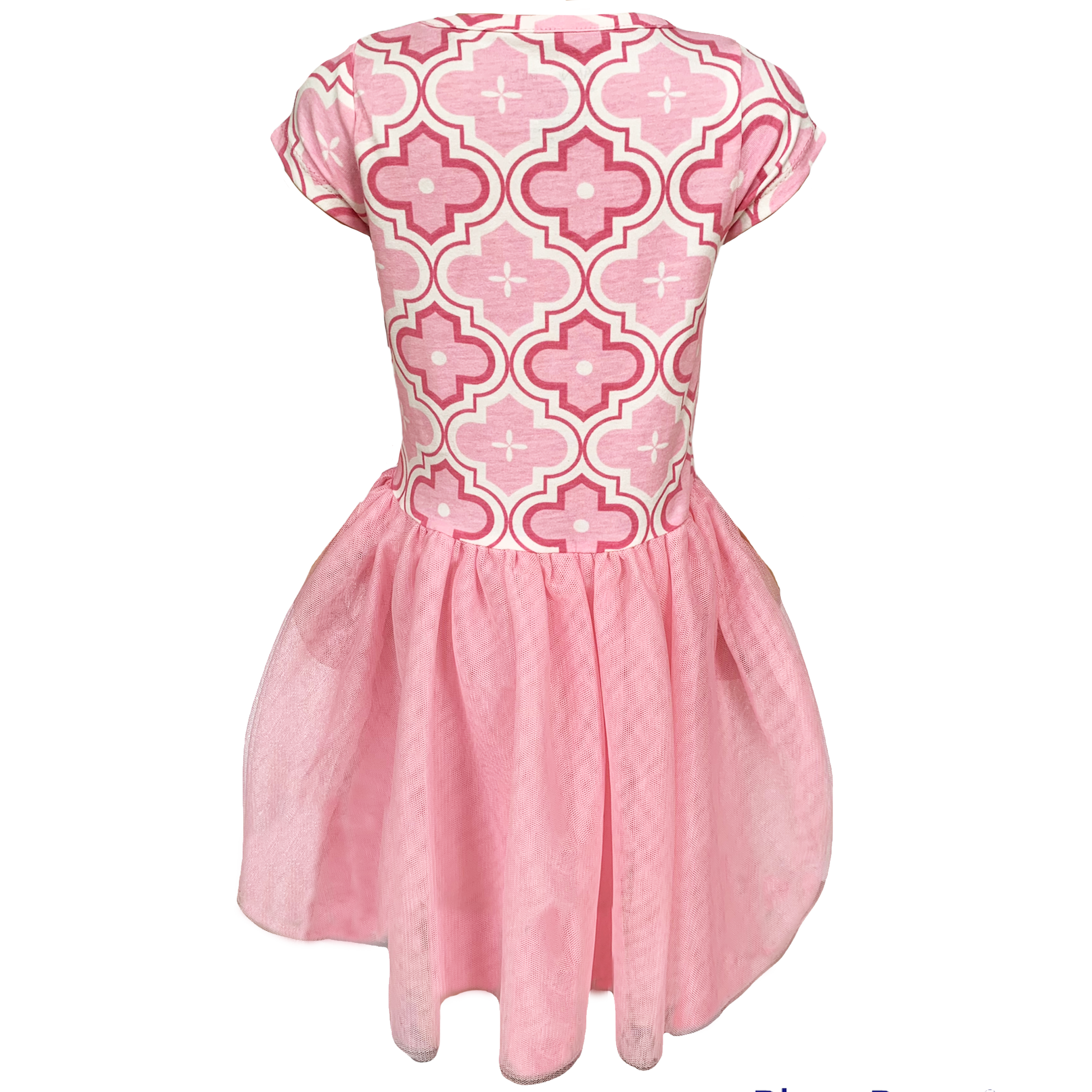 AnnLoren Girls Dress Pink Tulle & Pink Arabesque Party Dress - Horizon Bliss