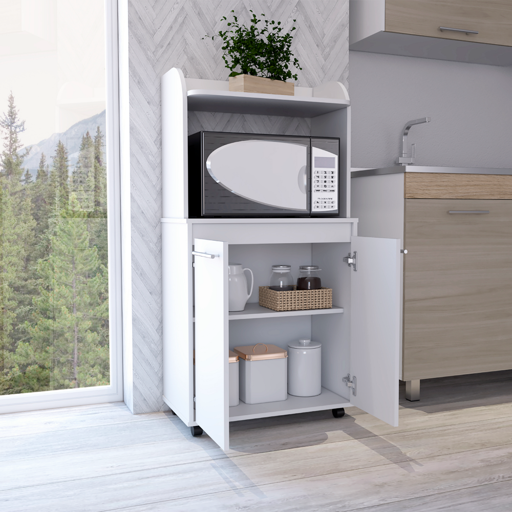 Kitchen Cart Totti, Double Door Cabinet, One Open Shelf, Two Interior - Horizon Bliss