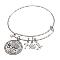 UPM Global 14798 Western Charm Silver Tone Bison Nickel Coin Bangle Br - Horizon Bliss