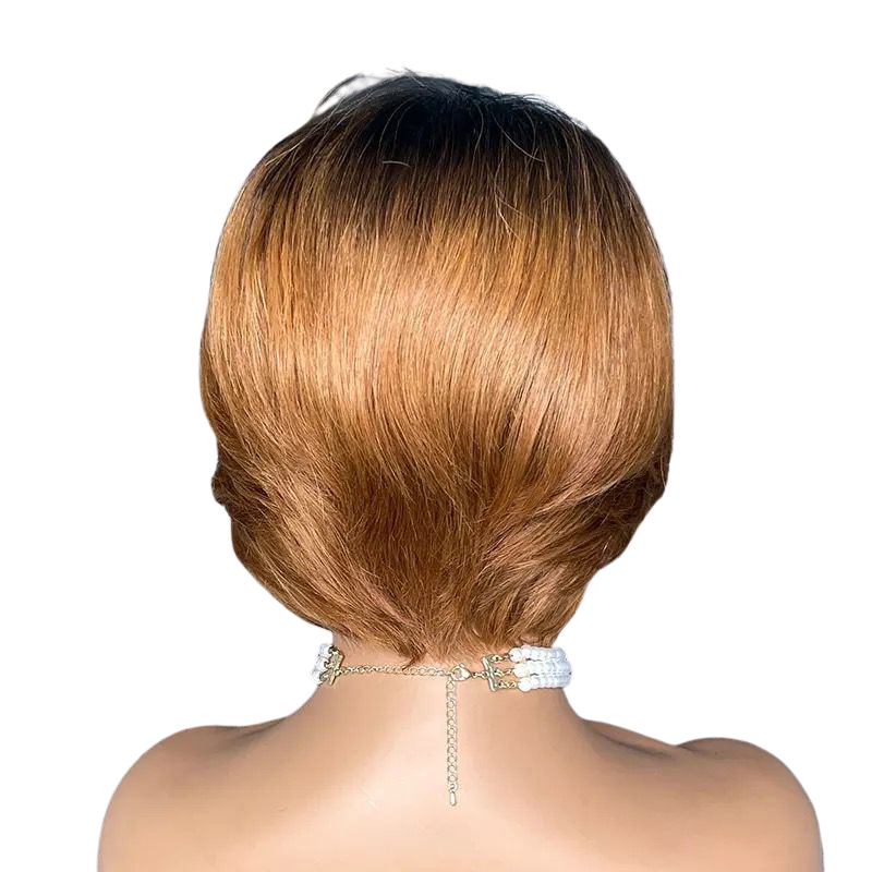 Ombre Short Bob Pixie Cut 13x4x1 T Lace Front Straight Human Hair Wigs - Horizon Bliss