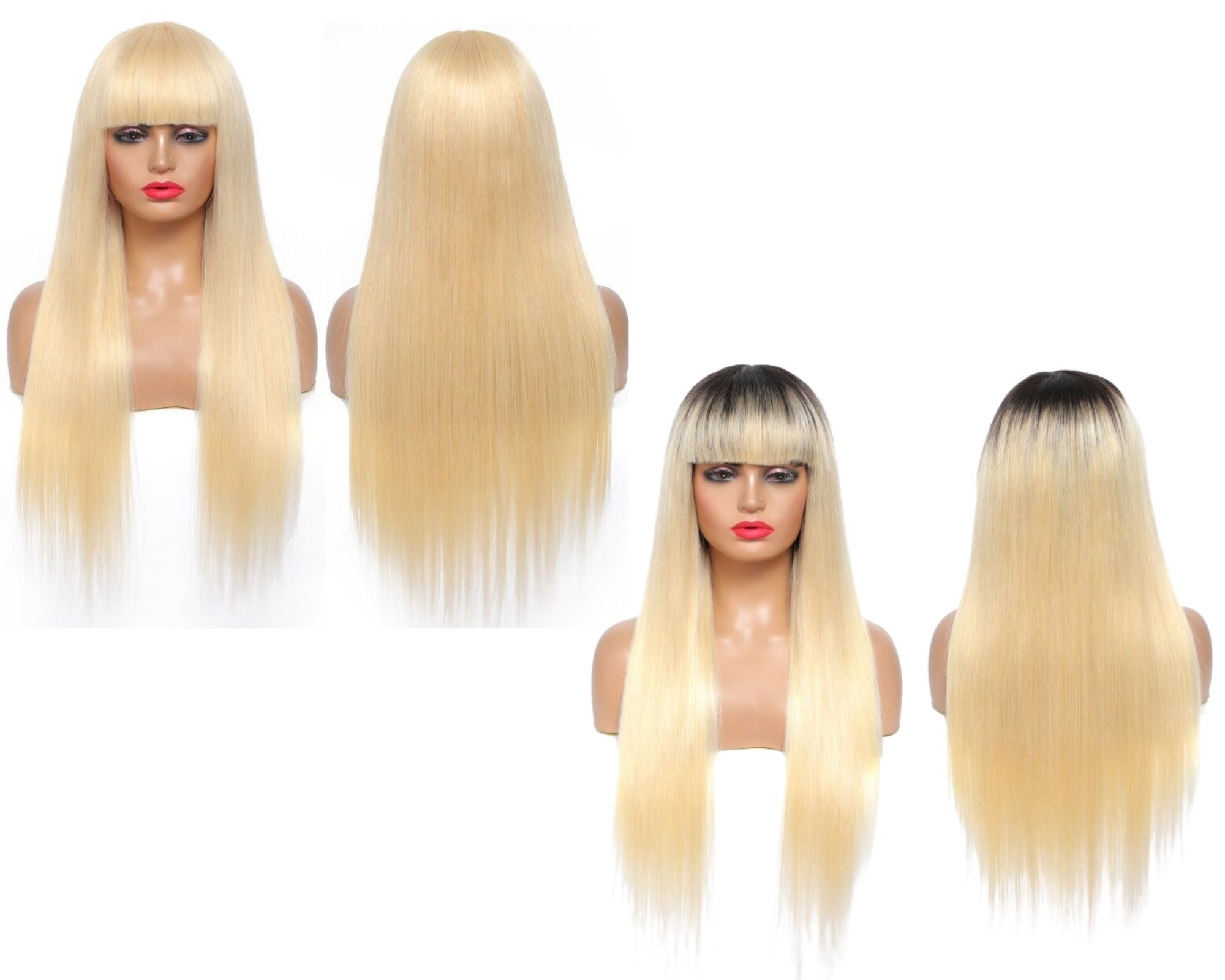 #1B/613 Straight 180% Density #613 Wig with Bang 200% Density Human - Horizon Bliss