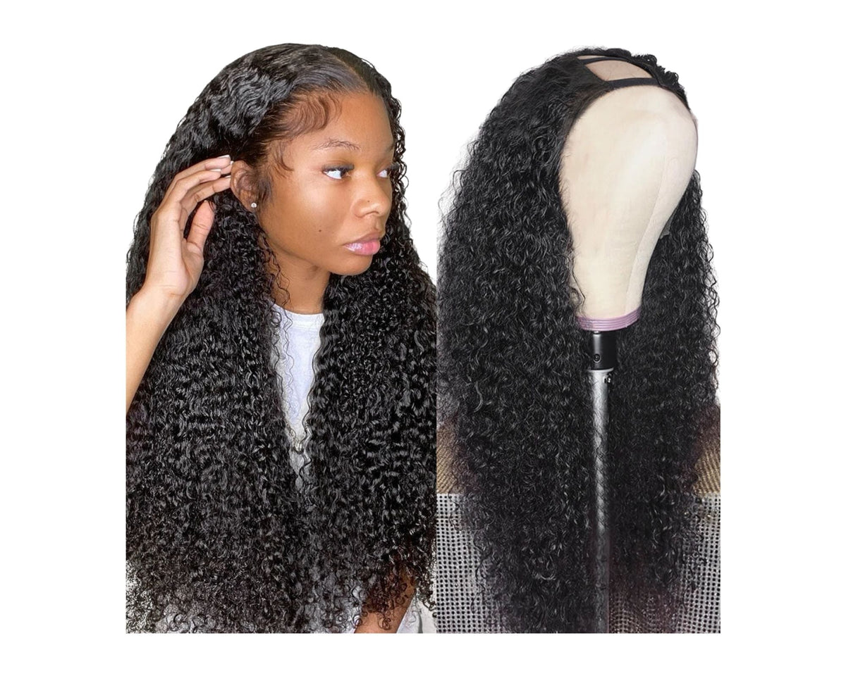 U Part Wig Jerry Curl Human Hair Wigs For Black Women Brazilian Remy H - Horizon Bliss