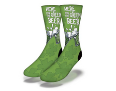 I'm HERE FOR GREEN BEER Funny St Patty's Day Socks - Horizon Bliss