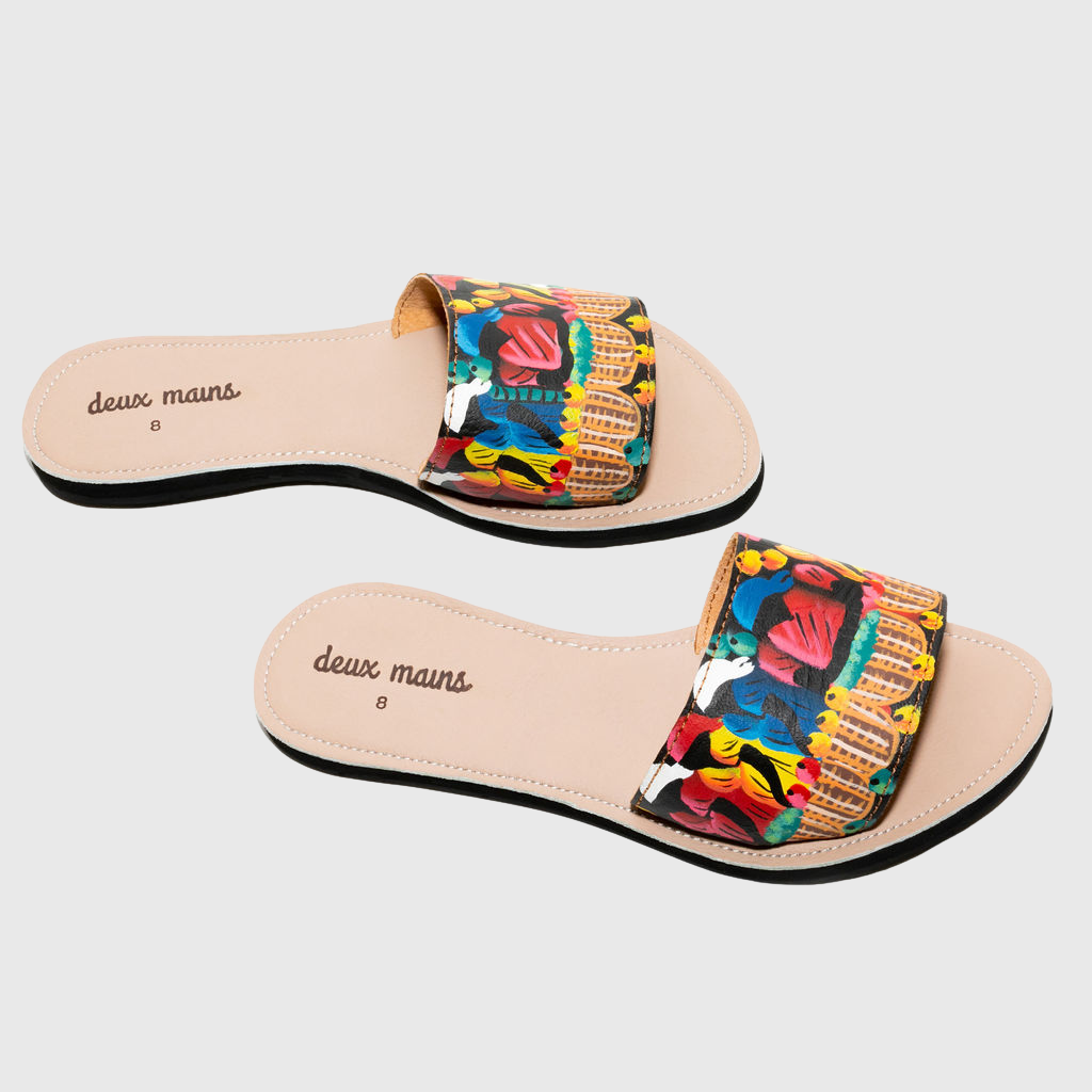 Hand Painted Slide Sandal - Horizon Bliss