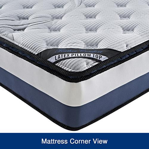 King Single Mattress Latex Pillow Top Pocket Spring Foam Medium Firm - Horizon Bliss