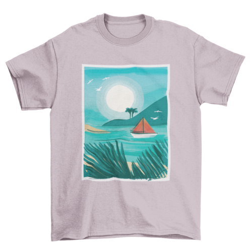 Watercolor beach t-shirt design