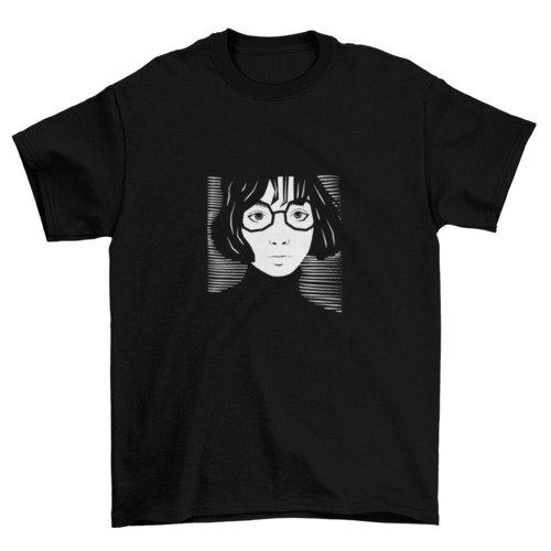 Girl with glasses striped t-shirt - Horizon Bliss