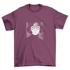 Girl with glasses striped t-shirt - Horizon Bliss