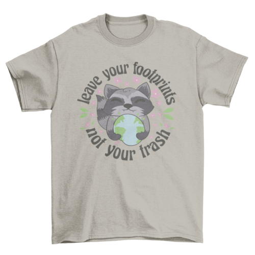 Raccoon with planet Earth t-shirt