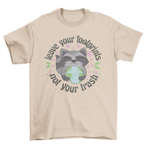 Raccoon with planet Earth t-shirt