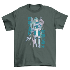 Anime girl knight t-shirt