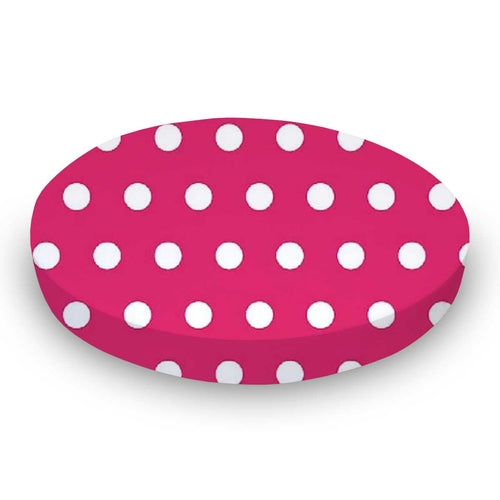 SheetWorld Fitted Round Crib Sheet - 100% Cotton Woven - Polka Dots - Horizon Bliss