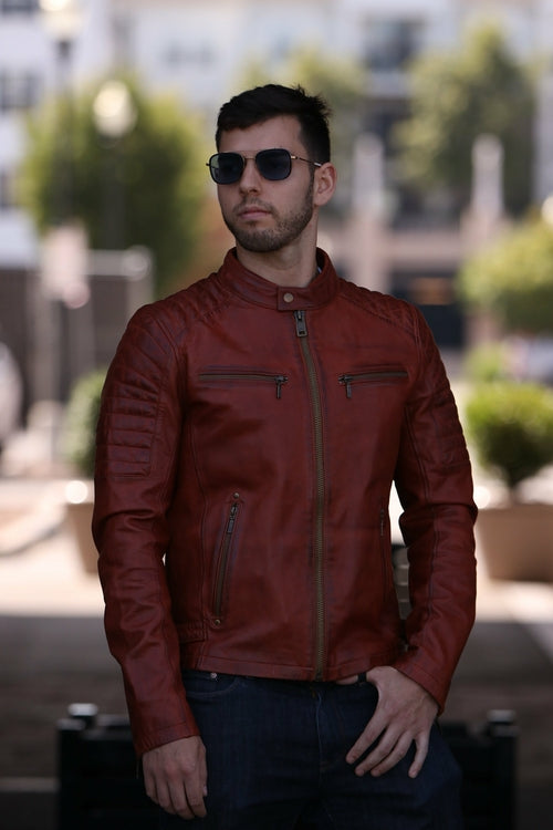 Zack - Men's Leather Jacket - Horizon Bliss