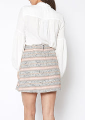 Pink Striped Tweed Mini Skirt - Horizon Bliss