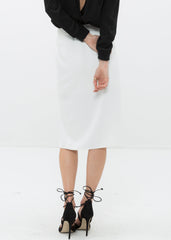 Women's Zip Up Slit Hem Midi Skirt - Horizon Bliss