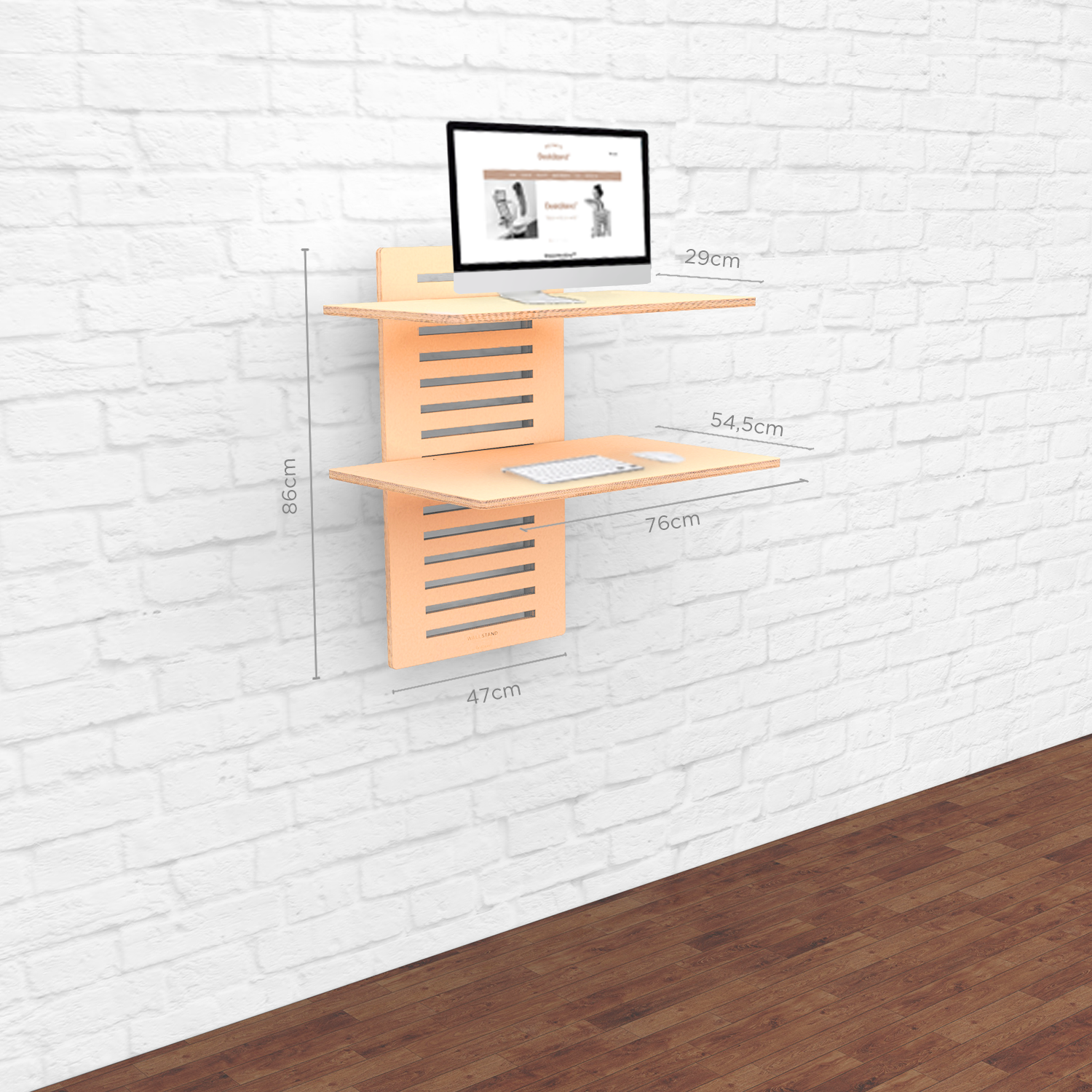 WallStand - Adjustable Wall-mounted Standing Desk - Horizon Bliss