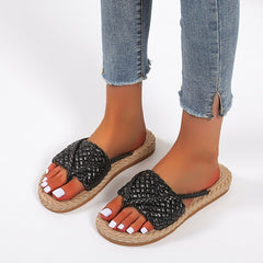 Weave Flats Women Clip Toe Slippers  Shoes Beach Dress Shallow - Horizon Bliss