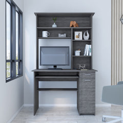 Computer Desk Acequia, Multiple Shelves, Smokey Oak Finish - Horizon Bliss