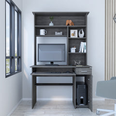 Computer Desk Acequia, Multiple Shelves, Smokey Oak Finish - Horizon Bliss