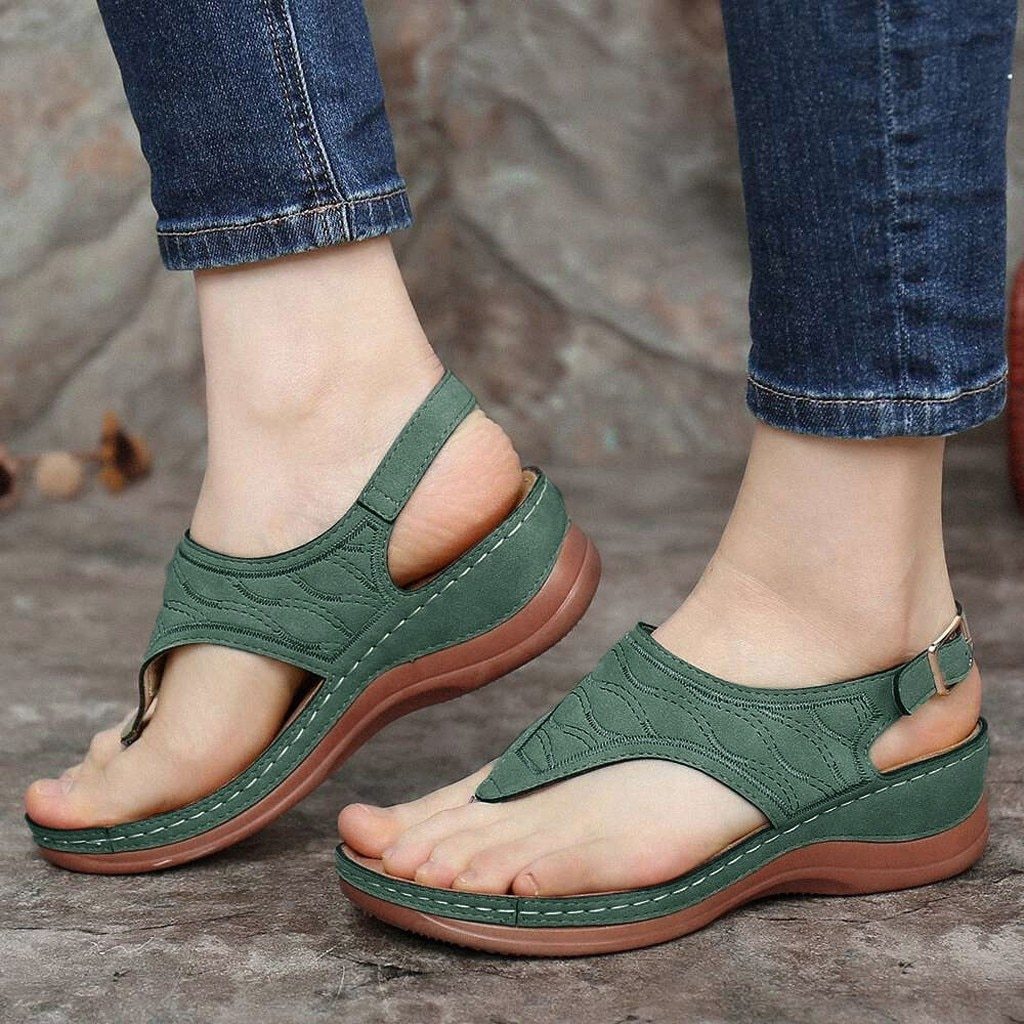 Women Sandals Clip Toe Vintage Flat Retro Shoes Woman Casual Female - Horizon Bliss