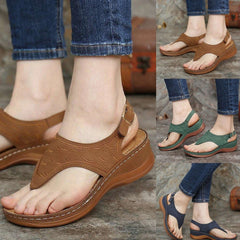 Women Sandals Clip Toe Vintage Flat Retro Shoes Woman Casual Female - Horizon Bliss