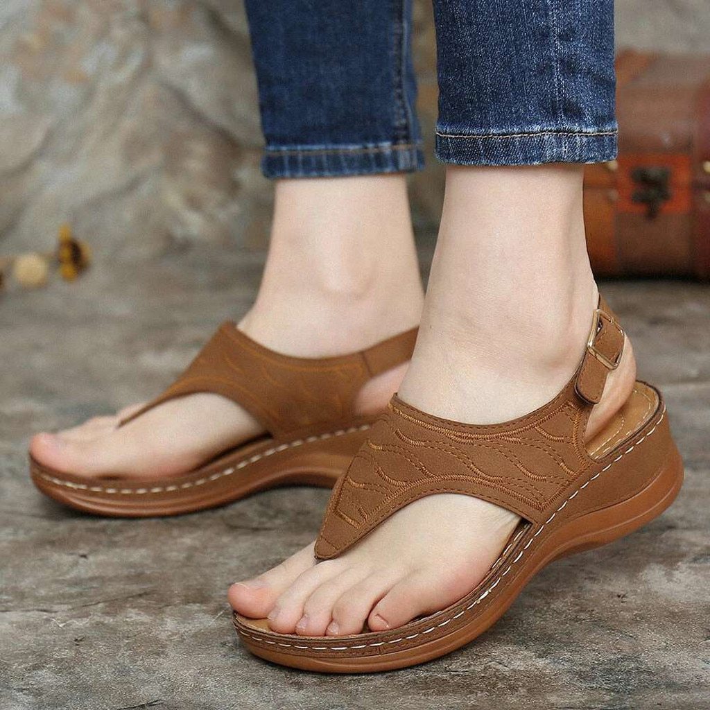 Women Sandals Clip Toe Vintage Flat Retro Shoes Woman Casual Female - Horizon Bliss