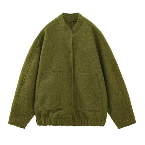 fashion coat With Pockets Fashion Plush Solid Outwear - Horizon Bliss