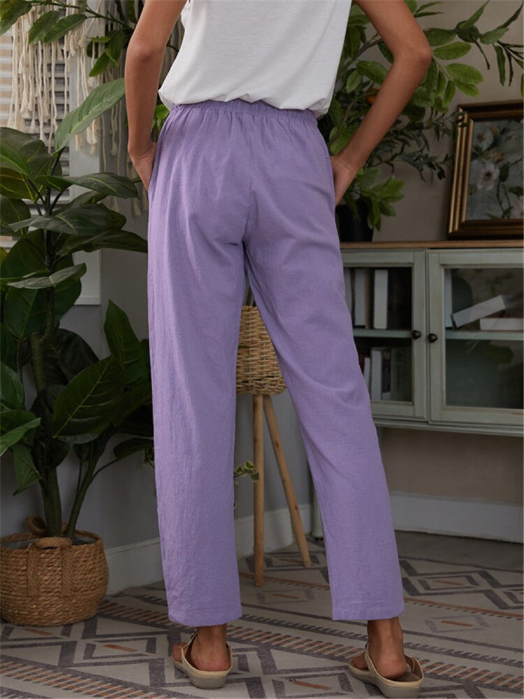 Women's Fashion Lace Up Long Trousers - Horizon Bliss