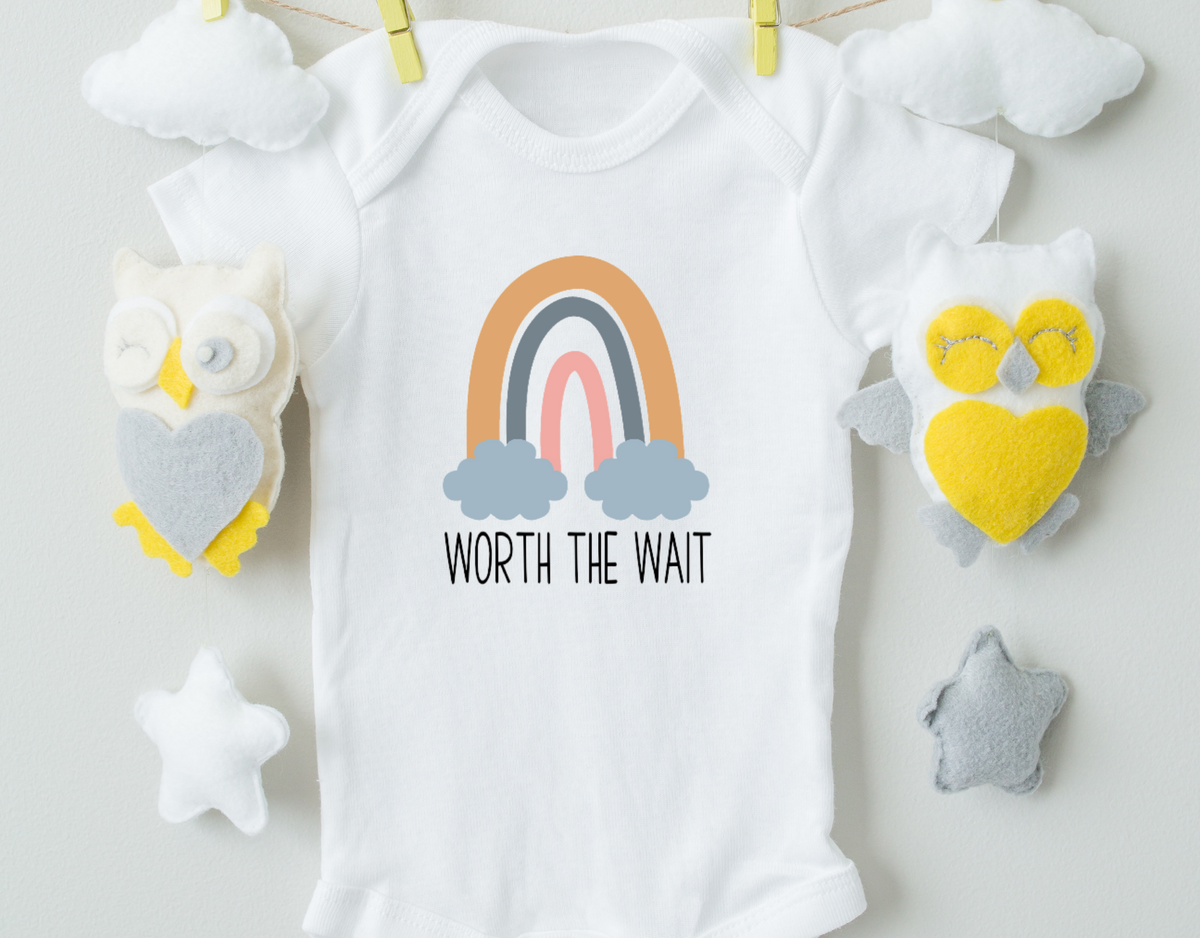 Worth The Wait Cotton Baby Bodysuit - Horizon Bliss