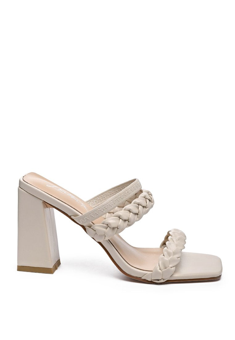 Arnie Braided Straps Block Heeled Sandals - Horizon Bliss