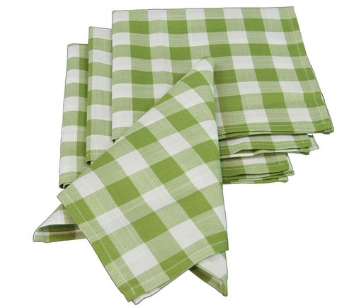 XD12008 Gingham Check Napkins, 20"x20",Set of 4 - Horizon Bliss