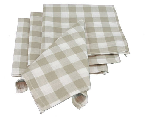 XD12008 Gingham Check Napkins, 20"x20",Set of 4 - Horizon Bliss