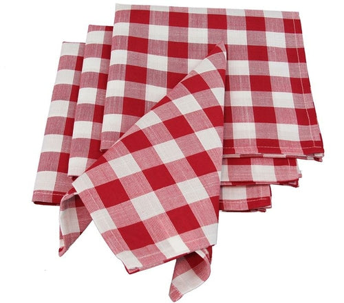 XD12008 Gingham Check Napkins, 20"x20",Set of 4 - Horizon Bliss