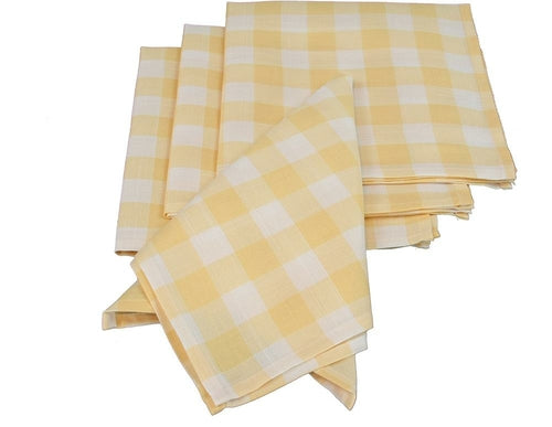 XD12008 Gingham Check Napkins, 20"x20",Set of 4 - Horizon Bliss