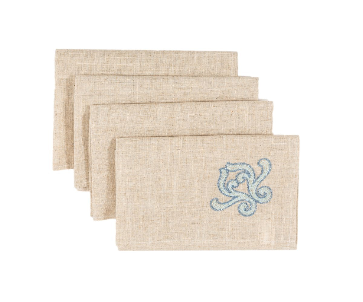 XD18113 Celeste Glistening Napkins, 20"x20", Set of 4 - Horizon Bliss