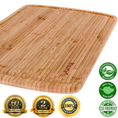 Extra Large Wood Cutting Board 18x12 inch - Butcher Block with Juice