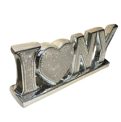 Ambrose "I Love New York" Ceramic Chrome Plated Table Top in Diamond