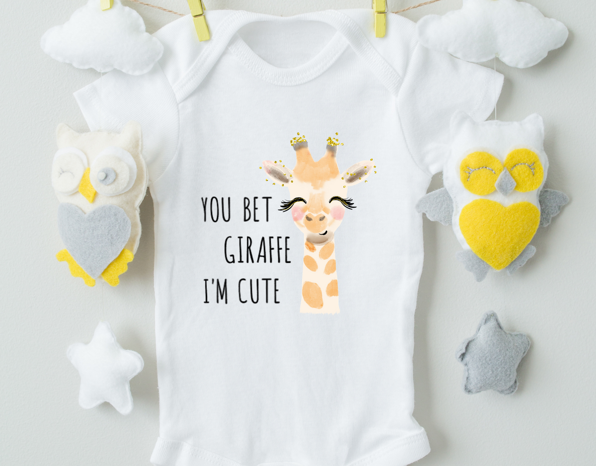 You Bet Giraffe I'm Cute/Cotton Baby Bodysuit - Horizon Bliss