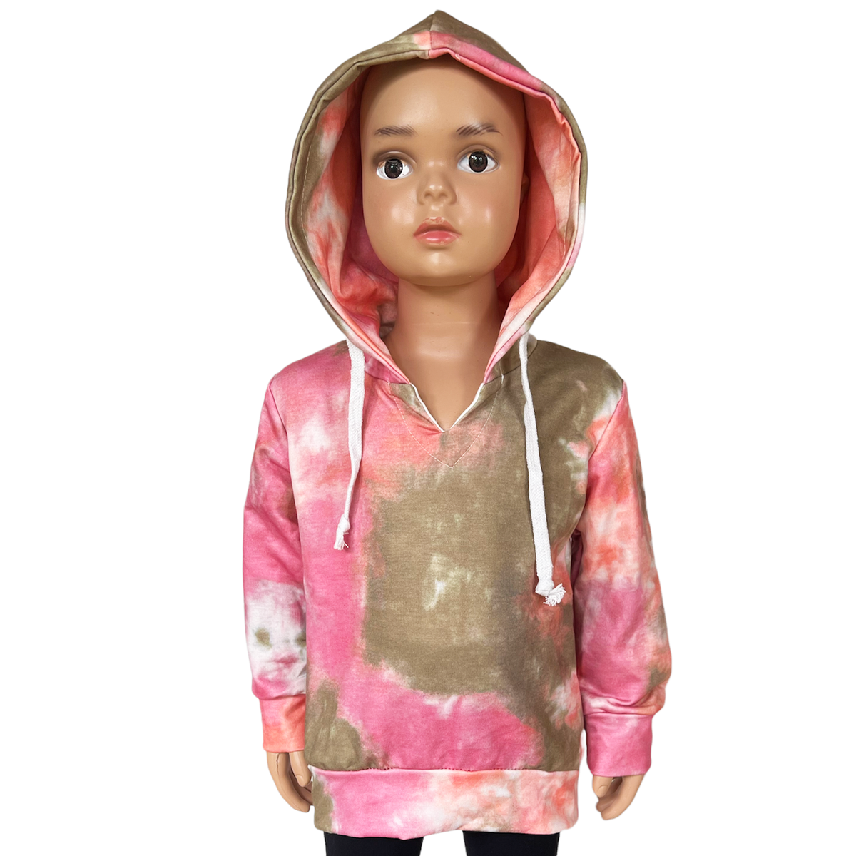 Girls Boutique Pink Green Tie Dye Hoodie Sweatshirt Top - Horizon Bliss