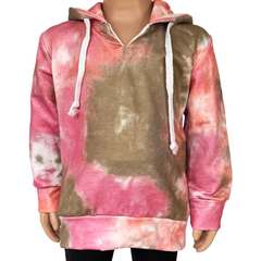 Girls Boutique Pink Green Tie Dye Hoodie Sweatshirt Top - Horizon Bliss