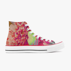 Jacki Easlick Couture Floral Neon High-Top Canvas Sneakers